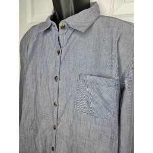 The North Face Womens Chambray Button Down Tunic Shirt Large